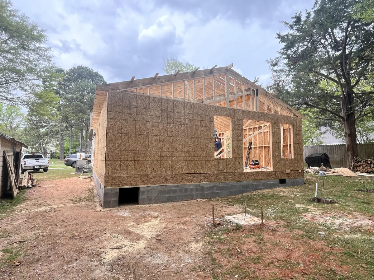 Home addition under construction